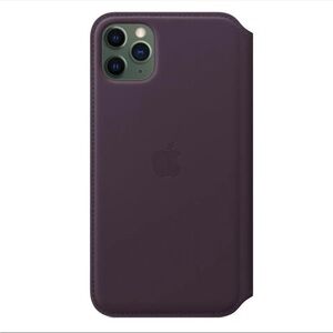 Apple Leather Folio Case for iPhone 11 Pro Max - Aubergine (Purple) New In Box